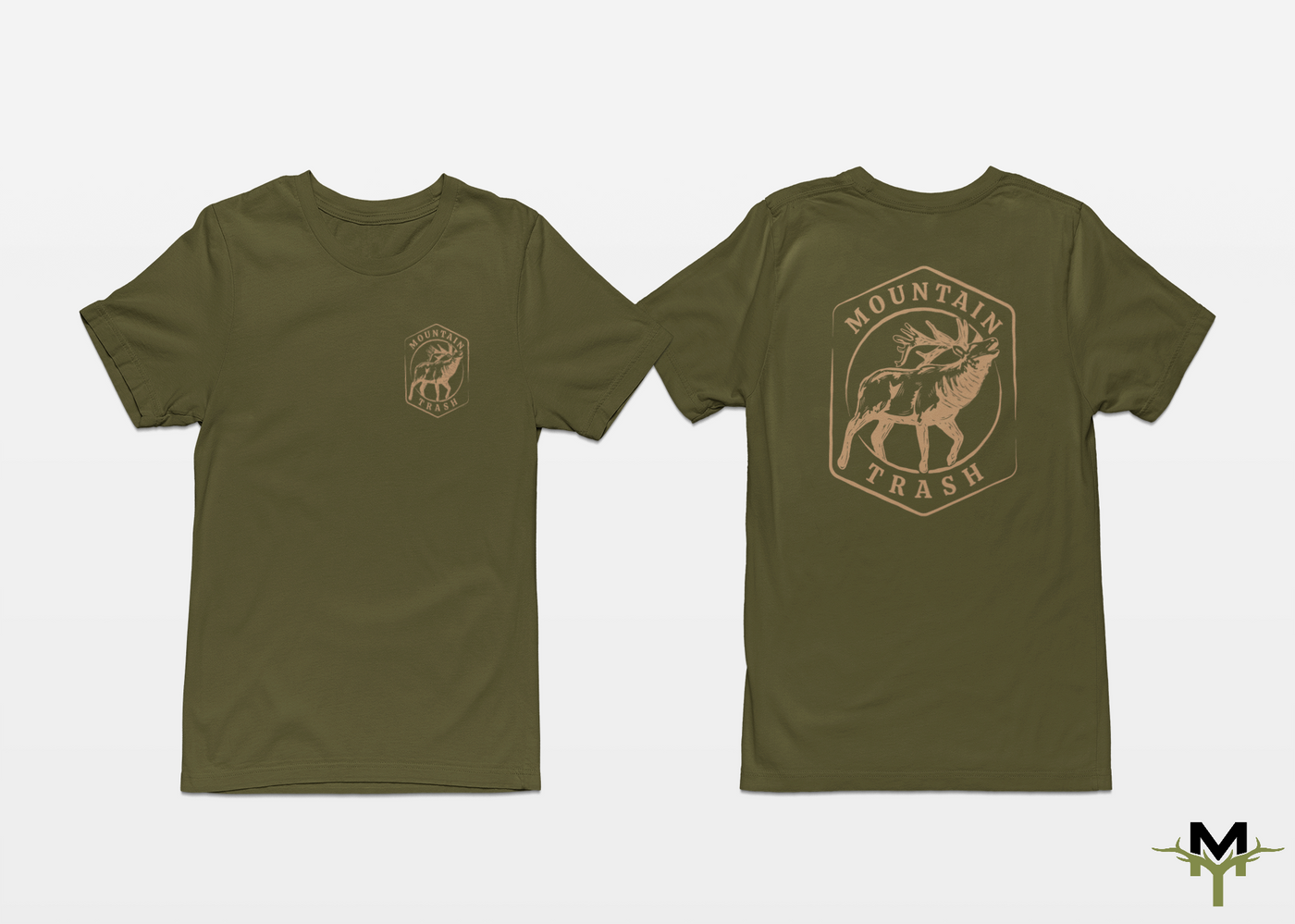 Elk Bugle T-shirt - Military Green