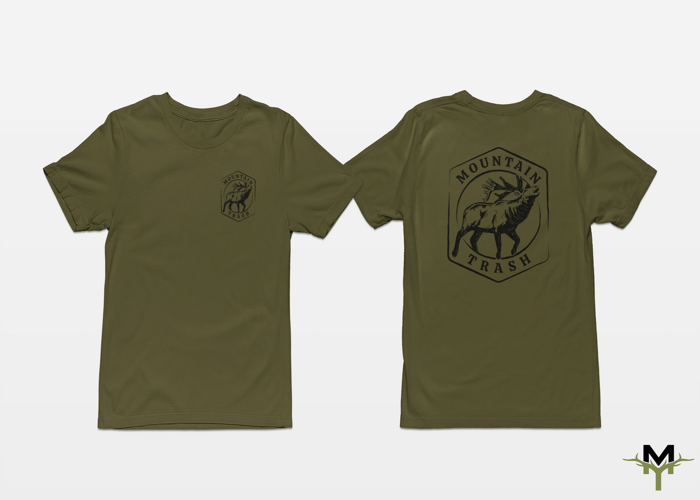 Elk Bugle T-shirt - Military Green