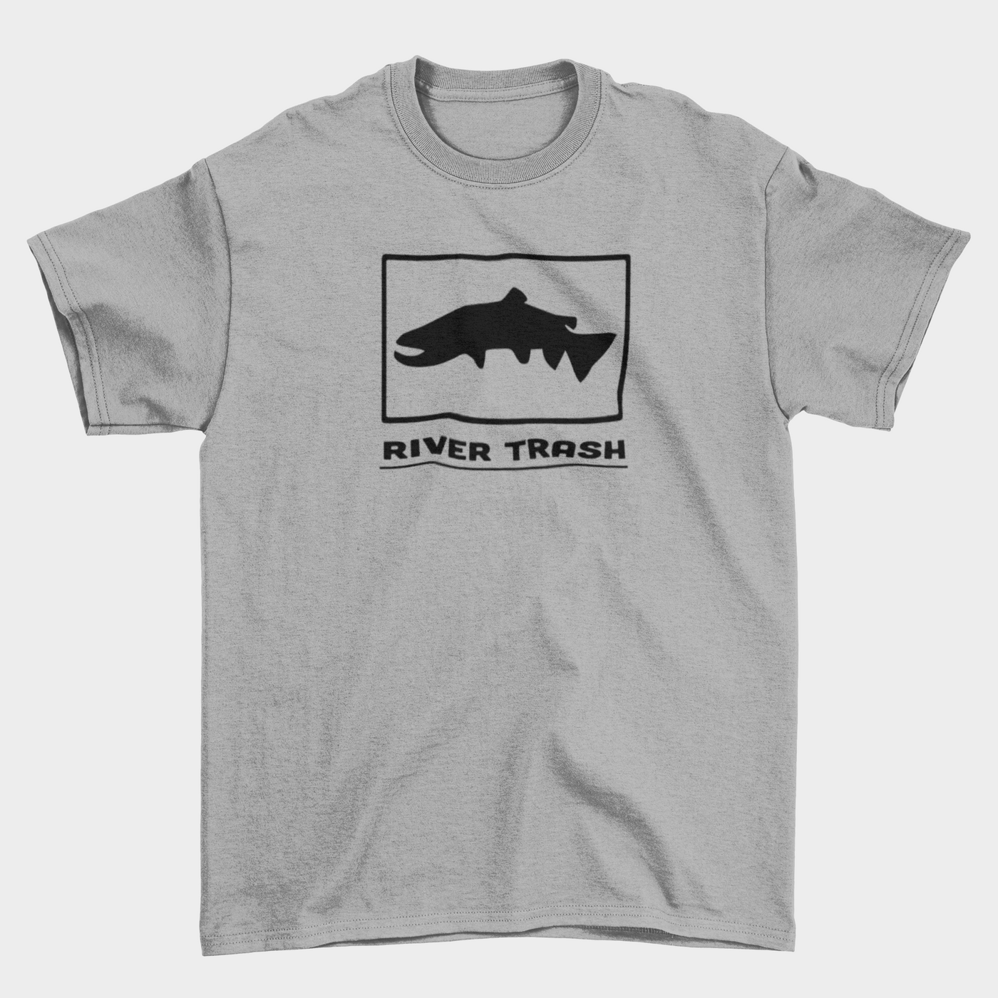 River Trash Trout T-shirt - Heather Grey