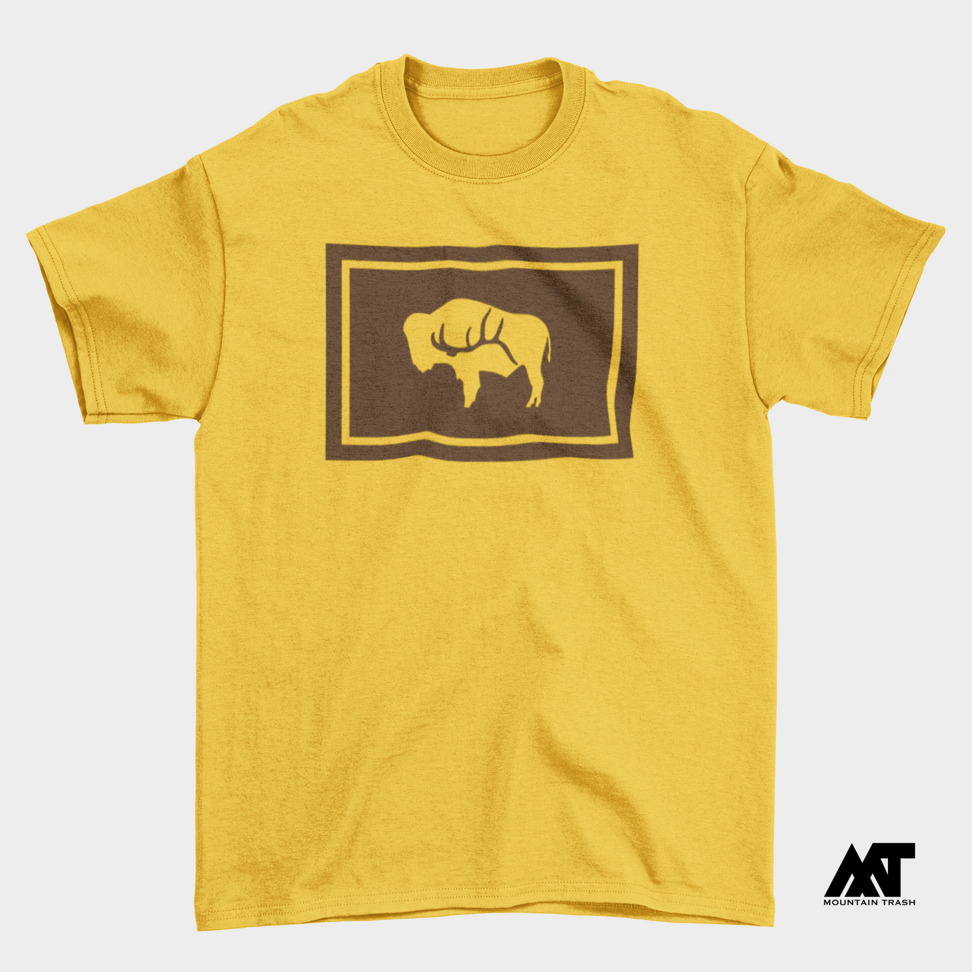 Bison Shed Flag T-shirt - Yellow Gold